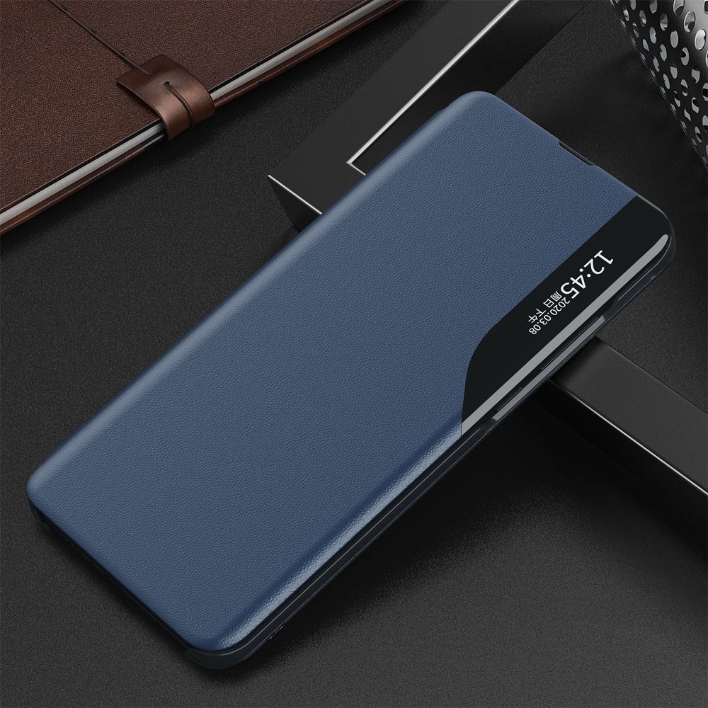 Side Clear View Standing Cover za Samsung Galaxy S21 Ultra modri