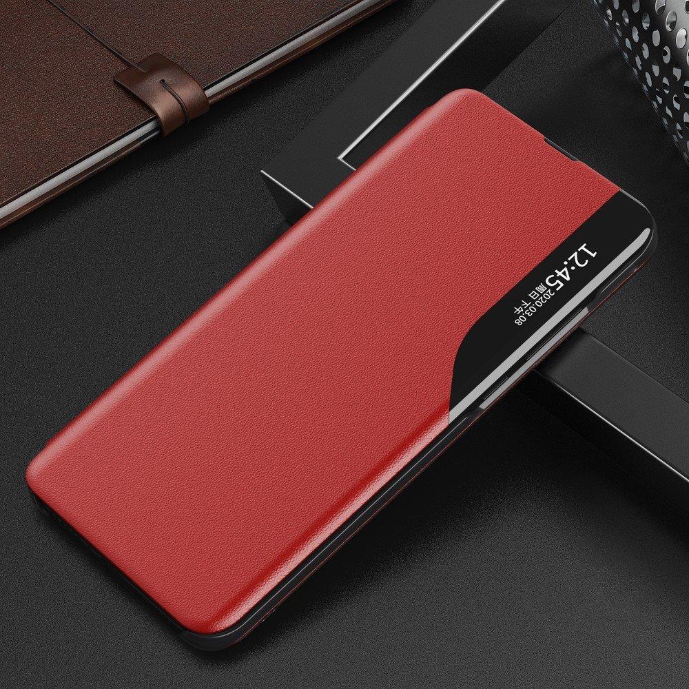 Side Clear View Standing Cover za Huawei P30 Lite rdeči
