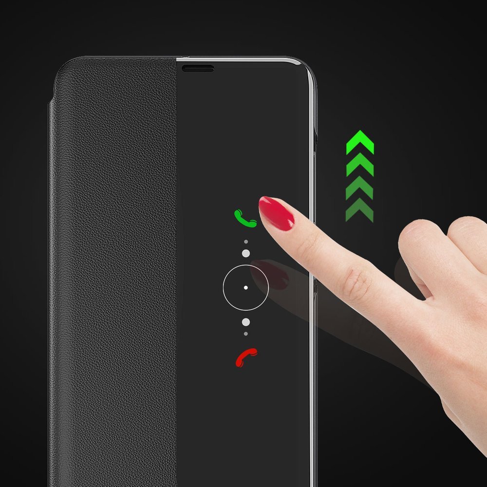 Side Clear View Standing Cover za Huawei P30 Pro črni