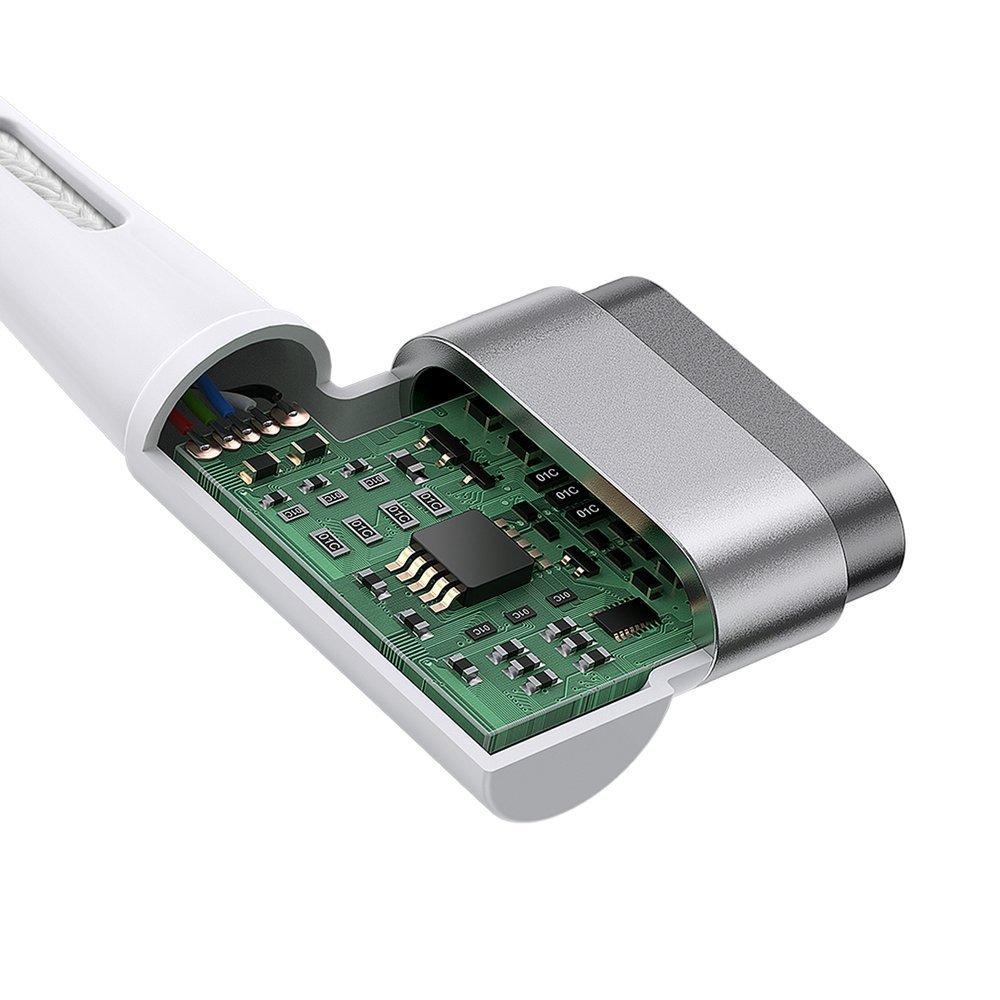 Baseus® CATXC-W02 Magnetni MacBook Type C 60W kabel 2M beli (L-oblika)