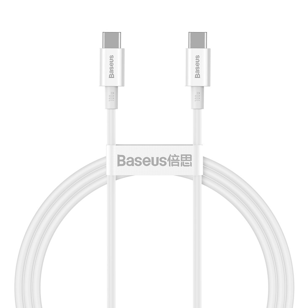 Baseus® CATYS-B02 Silikonski Type C to Type C Kabel 1M 100W Beli