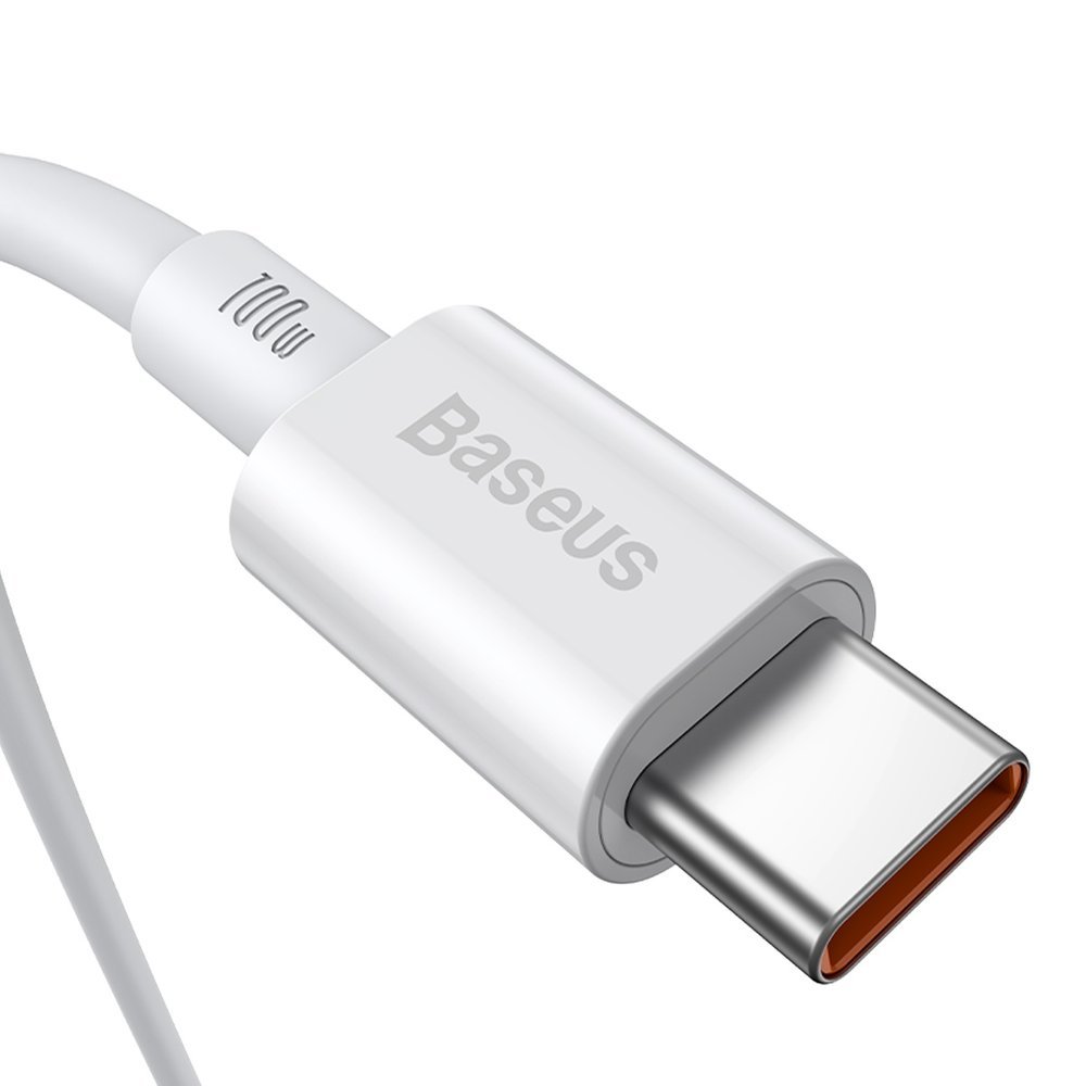 Baseus® CATYS-B02 Silikonski Type C to Type C Kabel 1M 100W Beli