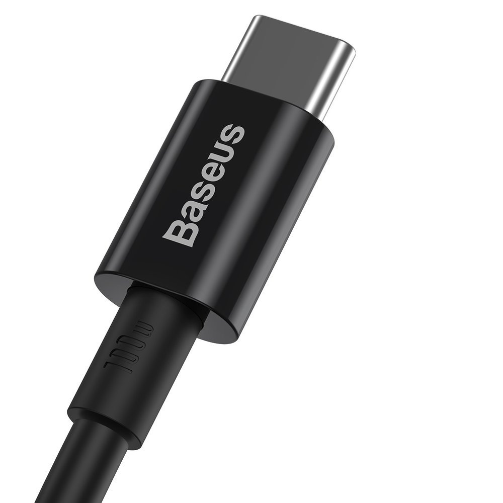 Baseus® CATYS-B01 Silikonski Type C to Type C Kabel 1M 100W Črni