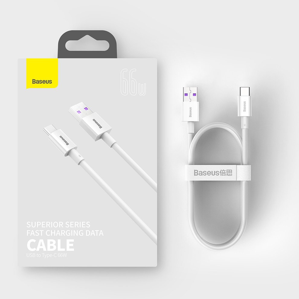 Baseus® CATYS-02 Silikonski Type C Kabel 66W 1M beli