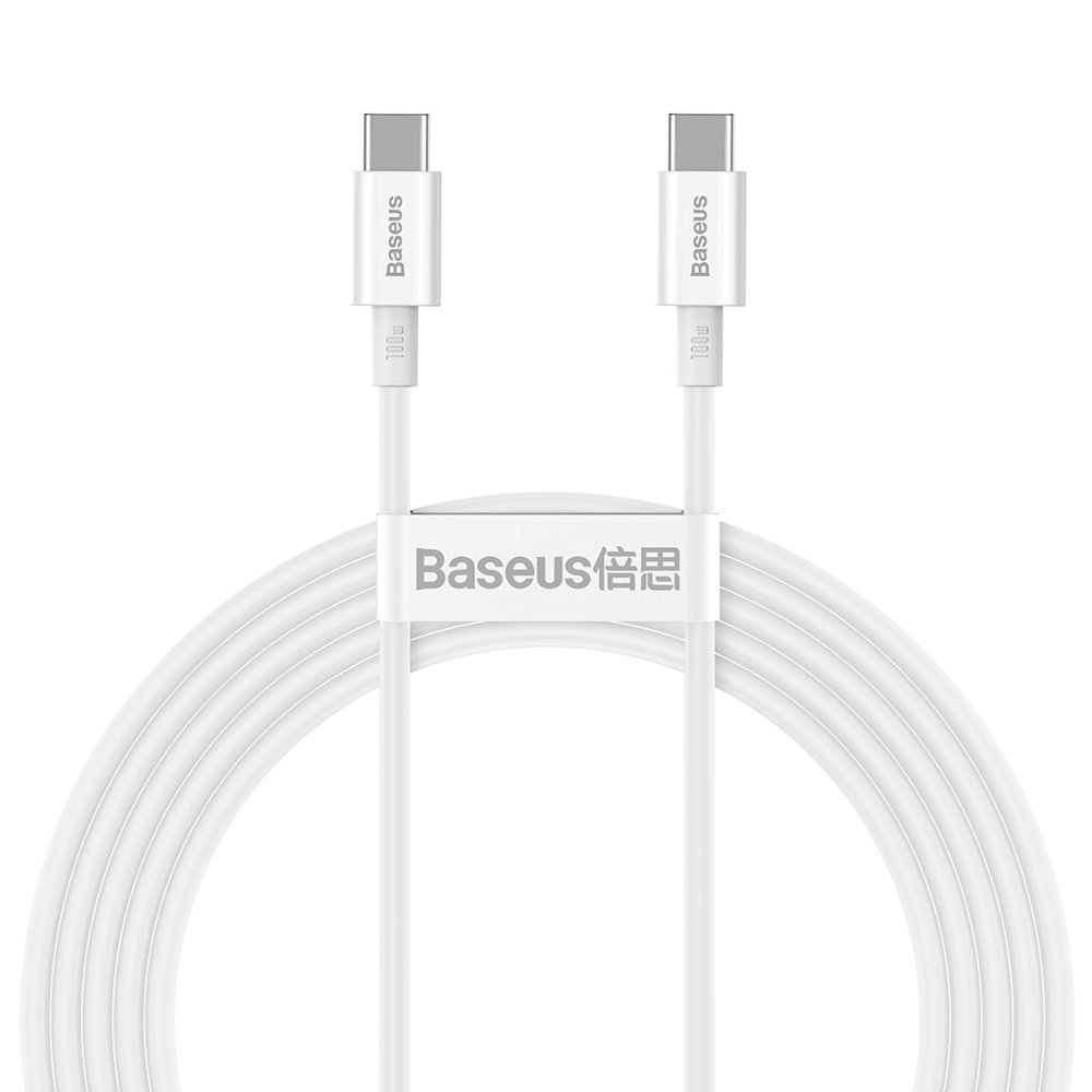 Baseus® CATYS-C02 Silikonski Type C to Type C Kabel 2M 100W Beli