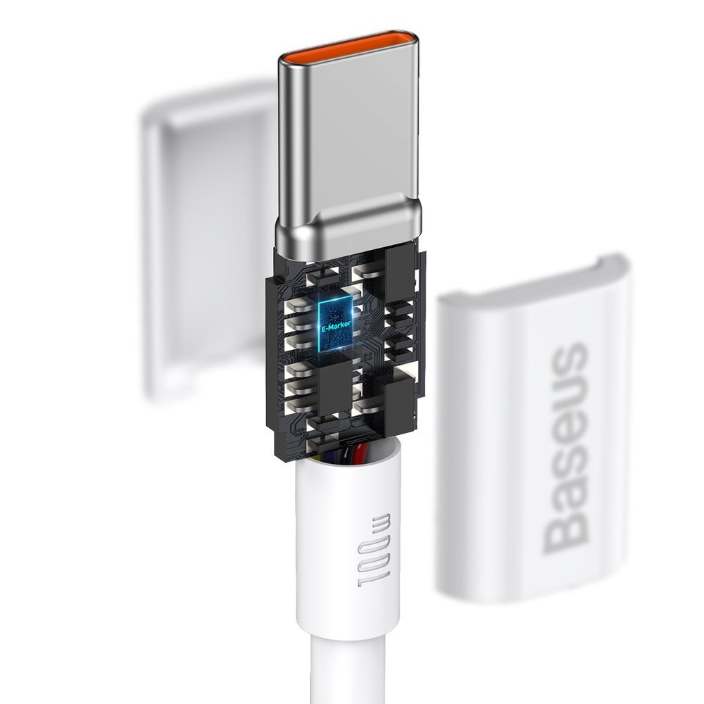 Baseus® CATYS-C02 Silikonski Type C to Type C Kabel 2M 100W Beli