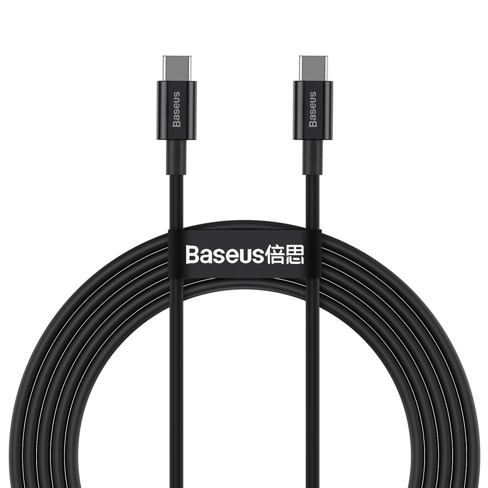 Baseus® CATYS-C01 Silikonski Type C to Type C Kabel 2M 100W Črni