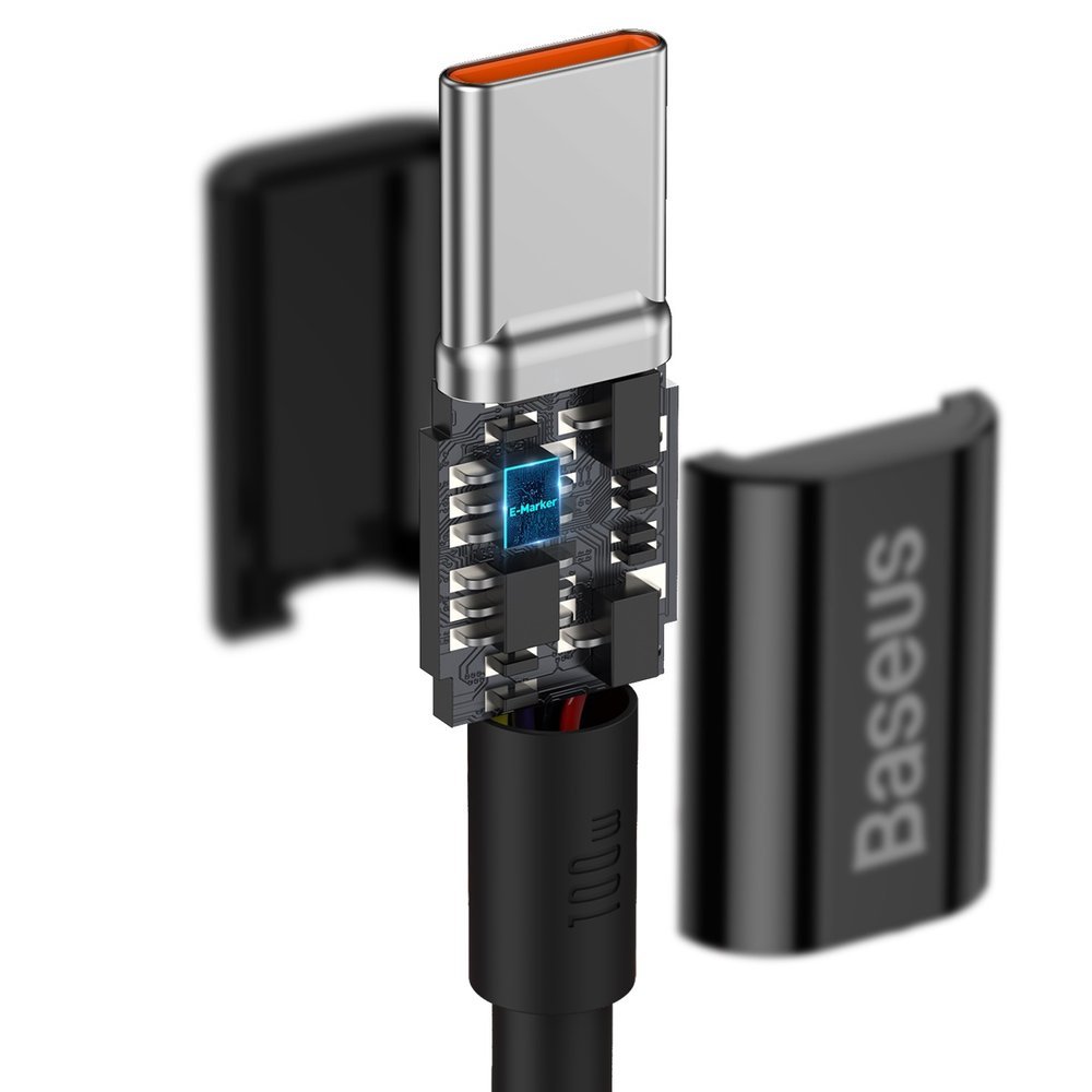 Baseus® CATLYS-A01 Silikonski Lightning to Type C Kabel 1M 20W Črni