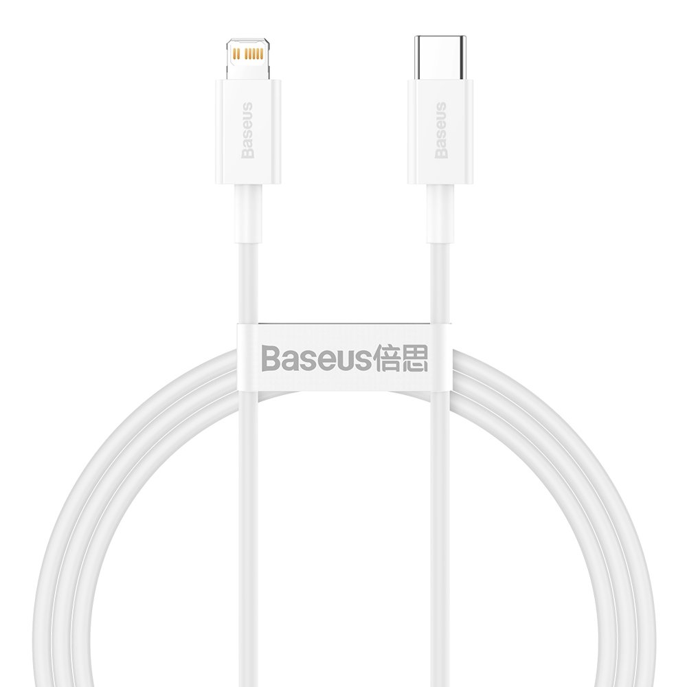 Baseus® CATLYS-A02 Silikonski Lightning to Type C Kabel 1M 20W Beli