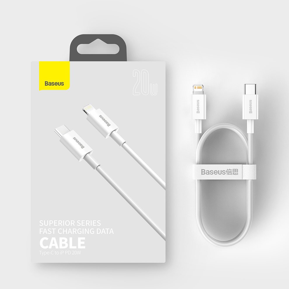 Baseus® CATLYS-A02 Silikonski Lightning to Type C Kabel 1M 20W Beli
