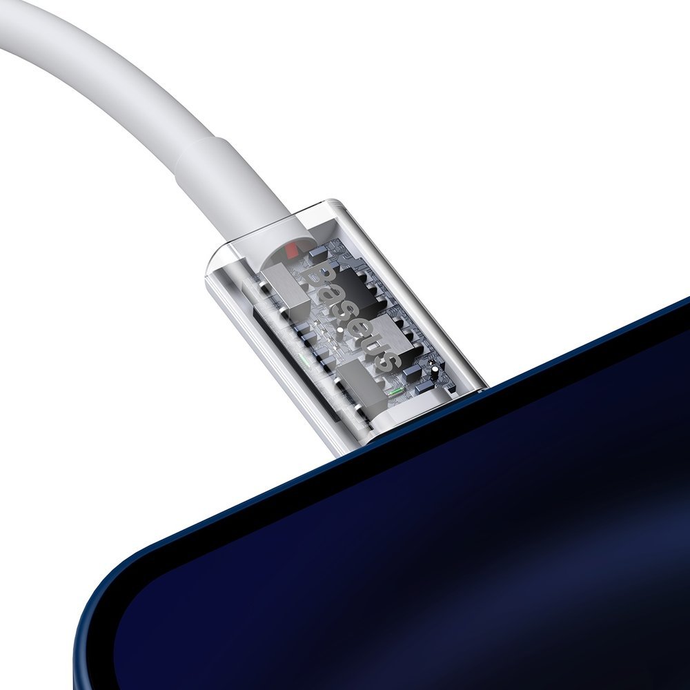 Baseus® CATLYS-A02 Silikonski Lightning to Type C Kabel 1M 20W Beli