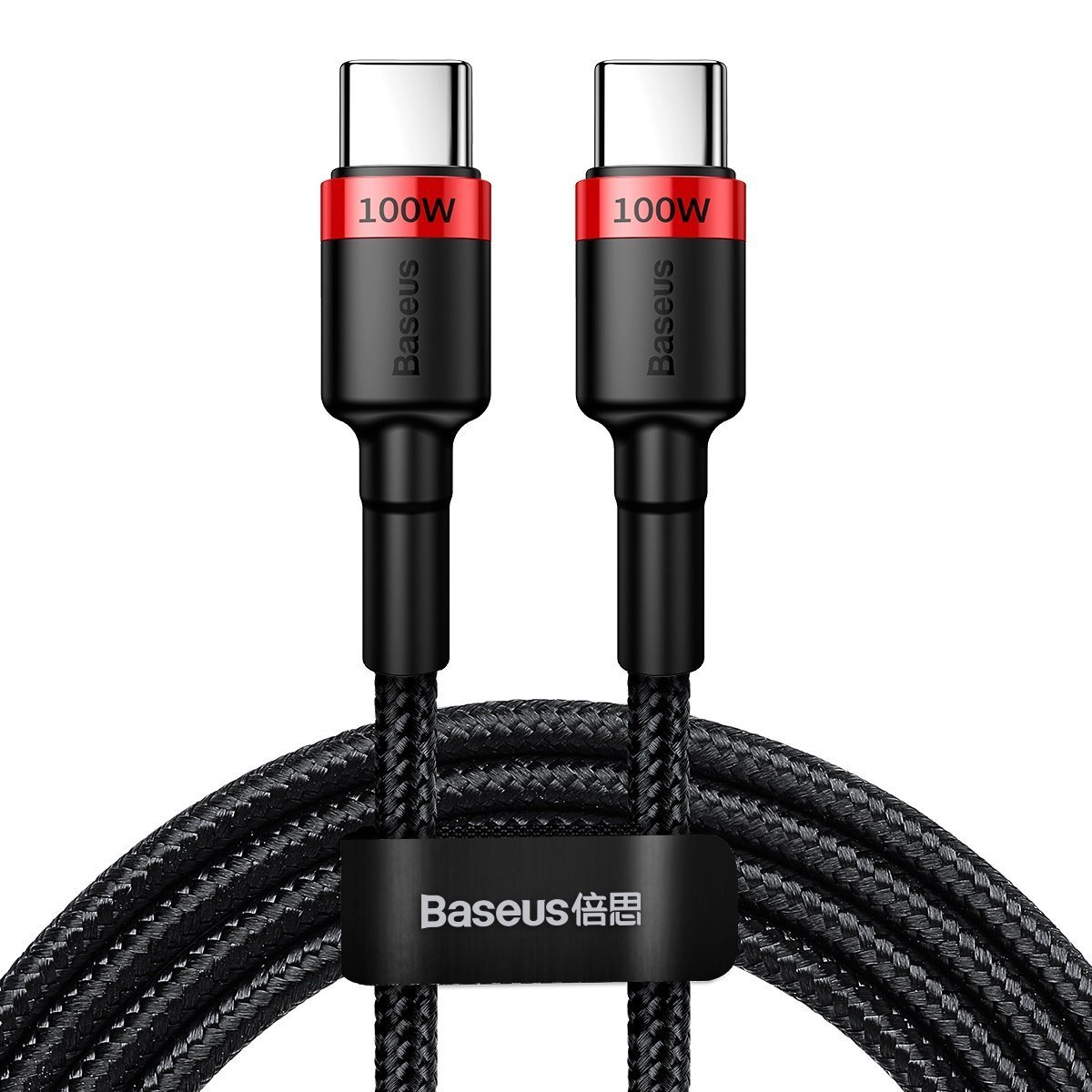 Baseus® CATKLF-AL91 Pleteni Type C to Type C Kabel 2M 100W črno rdeči