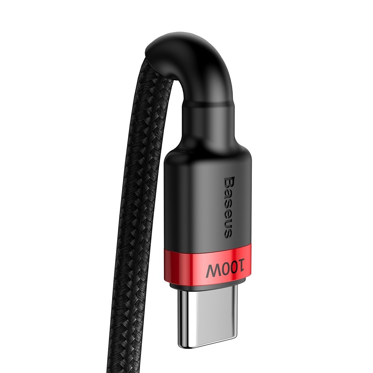 Baseus® CATKLF-AL91 Pleteni Type C to Type C Kabel 2M 100W črno rdeči