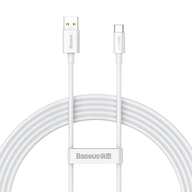 Baseus® CAYS001002 SUPERVOOC Silikonski Type C Kabel 2M 65W Beli