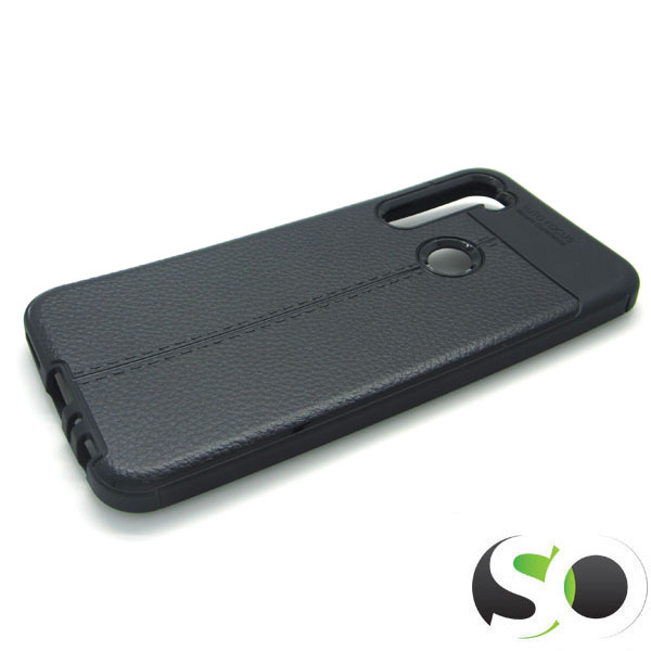 Silikonski ovitek z videzom usnja za Xiaomi Redmi Note 8 Črni